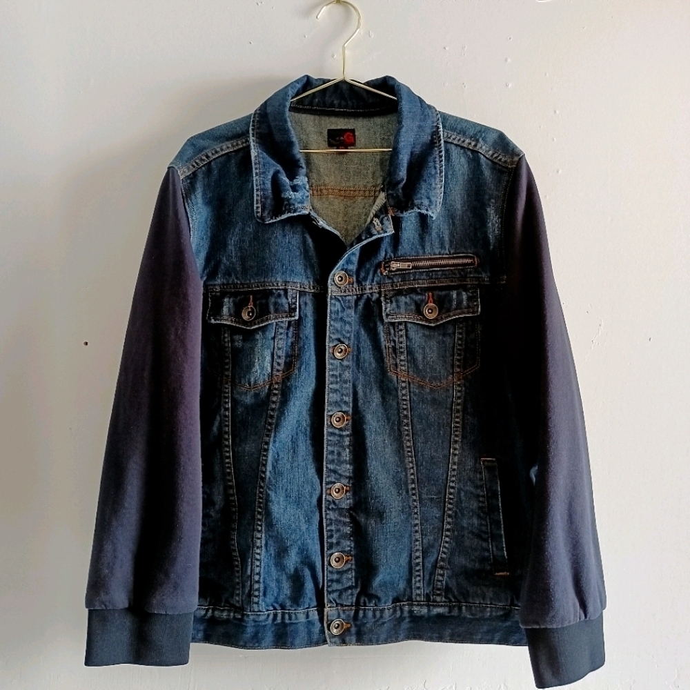 G by Guess Denim Bomber Jacket Distressed XXL